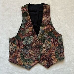Jennie Vaughn Designs Multicolor Tapestry Wild Jungle Animals Vest Size S